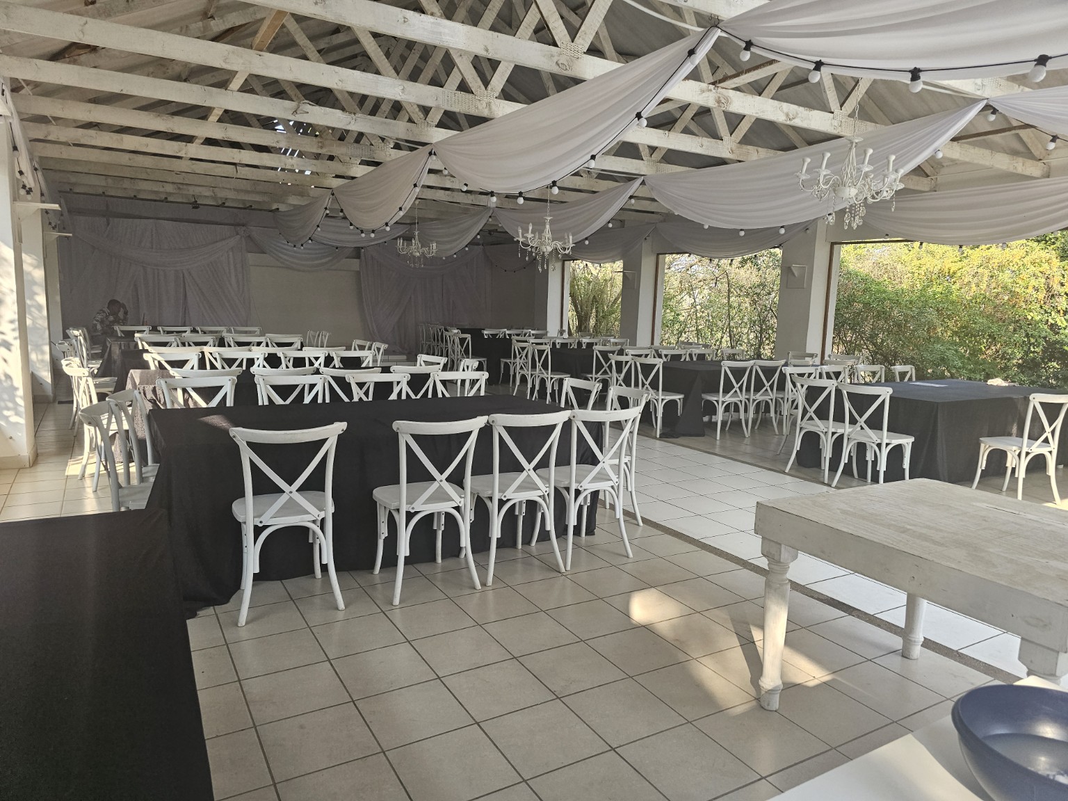 Conference venue table setup
