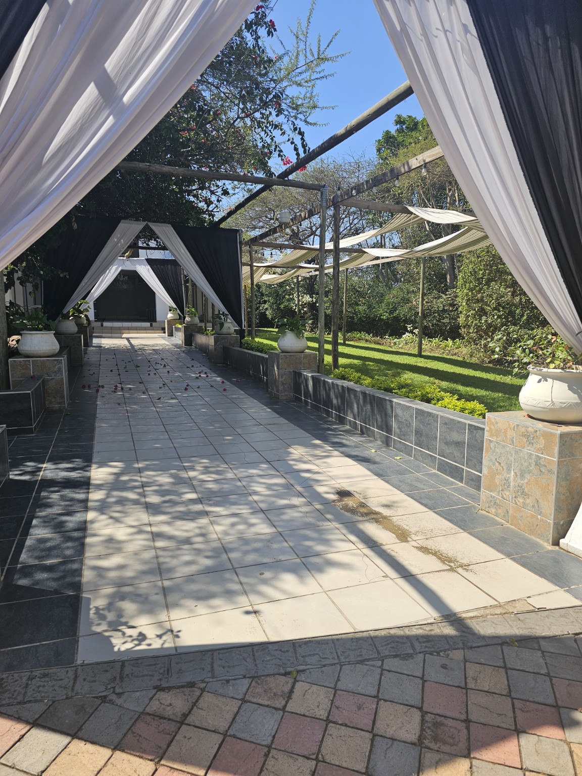 Wedding venue walkway