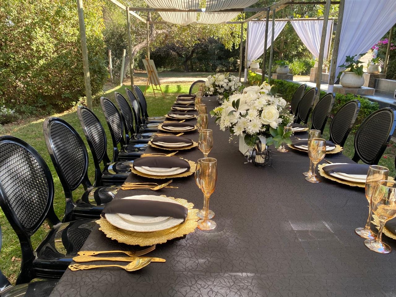 Wedding reception venue setup